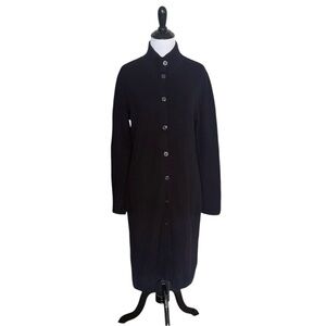 Ralph by Ralph Lauren Black Ribbed Duster Cardigan size Medium